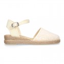 Special Girl CEREMONY espadrille shoes with laces and little wedge design.