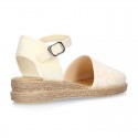 Special Girl CEREMONY espadrille shoes with laces and little wedge design.