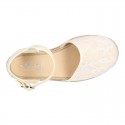 Special Girl CEREMONY espadrille shoes with laces and little wedge design.