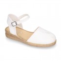 Special Girl CEREMONY espadrille shoes with laces and little wedge design.