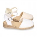 Special Girl CEREMONY espadrille shoes with laces and little wedge design.