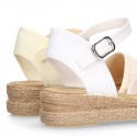 Special Girl CEREMONY espadrille shoes with laces and little wedge design.