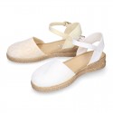 Special Girl CEREMONY espadrille shoes with laces and little wedge design.