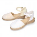 Special Girl CEREMONY espadrille shoes with laces and little wedge design.