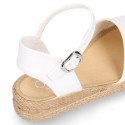 Special Girl CEREMONY espadrille shoes with laces and little wedge design.