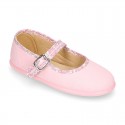 Cotton canvas Stylized Girl Mary Jane shoes combined with LIBERTY design canvas.