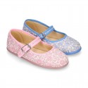 LIBERTY Cotton canvas Stylized Girl Mary Jane shoes.