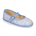 LIBERTY Cotton canvas Stylized Girl Mary Jane shoes.