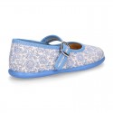 LIBERTY Cotton canvas Stylized Girl Mary Jane shoes.