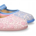 LIBERTY Cotton canvas Stylized Girl Mary Jane shoes.