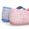 LIBERTY Cotton canvas Stylized Girl Mary Jane shoes.