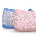 LIBERTY Cotton canvas Stylized Girl Mary Jane shoes.