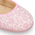 LIBERTY Cotton canvas Stylized Girl Mary Jane shoes.