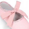 COTTON canvas Little Mary Janes angel style for babies with LIBERTY design.