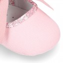 COTTON canvas Little Mary Janes angel style for babies with LIBERTY design.