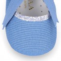 COTTON canvas Little Mary Janes angel style for babies with LIBERTY design.