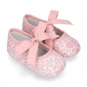 LIBERTY LONDON cotton canvas Little Mary Janes angel style for babies.