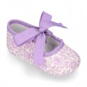 LIBERTY LONDON cotton canvas Little Mary Janes angel style for babies.