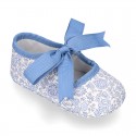 LIBERTY LONDON cotton canvas Little Mary Janes angel style for babies.