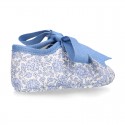 LIBERTY LONDON cotton canvas Little Mary Janes angel style for babies.