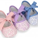 LIBERTY LONDON cotton canvas Little Mary Janes angel style for babies.