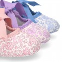 LIBERTY LONDON cotton canvas Little Mary Janes angel style for babies.