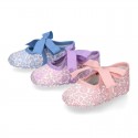 LIBERTY LONDON cotton canvas Little Mary Janes angel style for babies.