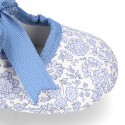 LIBERTY LONDON cotton canvas Little Mary Janes angel style for babies.