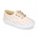 Cotton canvas Bamba shoes with sweet SQUARE design.