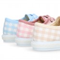 Cotton canvas Bamba shoes with sweet SQUARE design.