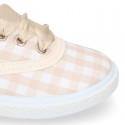 Cotton canvas Bamba shoes with sweet SQUARE design.