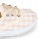 Cotton canvas Bamba shoes with sweet SQUARE design.