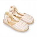 VICHY cotton canvas Girl Dancer style espadrille shoes.