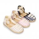 VICHY cotton canvas Girl Dancer style espadrille shoes.