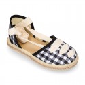 VICHY cotton canvas Girl Dancer style espadrille shoes.