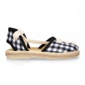 VICHY cotton canvas Girl Dancer style espadrille shoes.