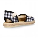 VICHY cotton canvas Girl Dancer style espadrille shoes.