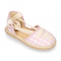 VICHY cotton canvas Girl Dancer style espadrille shoes.