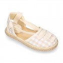 VICHY cotton canvas Girl Dancer style espadrille shoes.