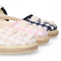 VICHY cotton canvas Girl Dancer style espadrille shoes.