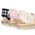 VICHY cotton canvas Girl Dancer style espadrille shoes.