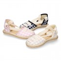 VICHY cotton canvas Girl Dancer style espadrille shoes.