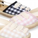 VICHY cotton canvas Girl Dancer style espadrille shoes.