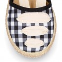 VICHY cotton canvas Girl Dancer style espadrille shoes.