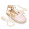 VICHY cotton canvas Girl Dancer style espadrille shoes.