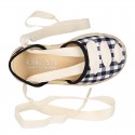 VICHY cotton canvas Girl Dancer style espadrille shoes.