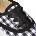 BLACK Cotton canvas Kids Bamba shoes with VICHY SQUARE design.