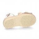 LINEN canvas girl espadrille shoes with FLOWER design.