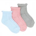BABY WARM COTTON BOOTIES WITH FRONT OPENWORK BY CONDOR.