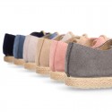 Suede leather Laces up style espadrille shoes.